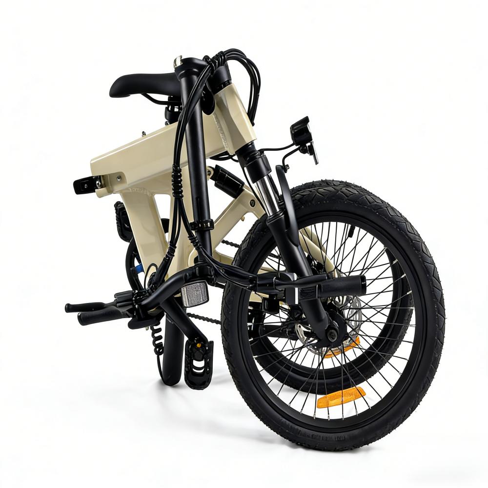 YANGOR H19 faltbares E-Bike zusammengeklappt in Beige