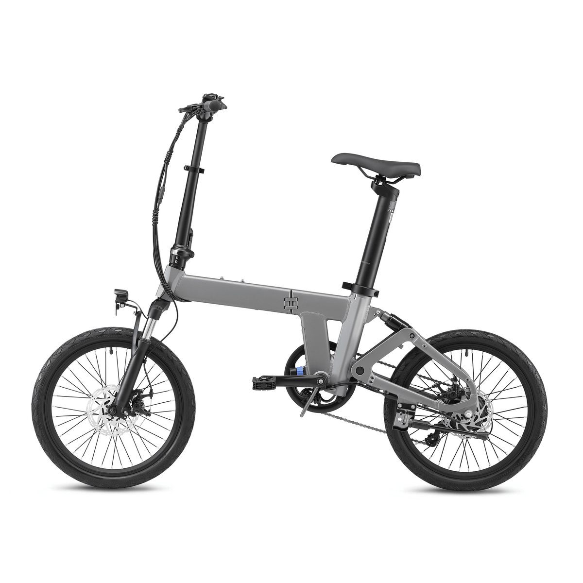 YANGOR H19 faltbares E-Bike in der Seitenansicht von der anderen Seite in Grau